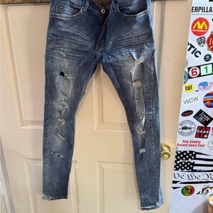 Men's Dark Blue Denim Jeans - Classic Style